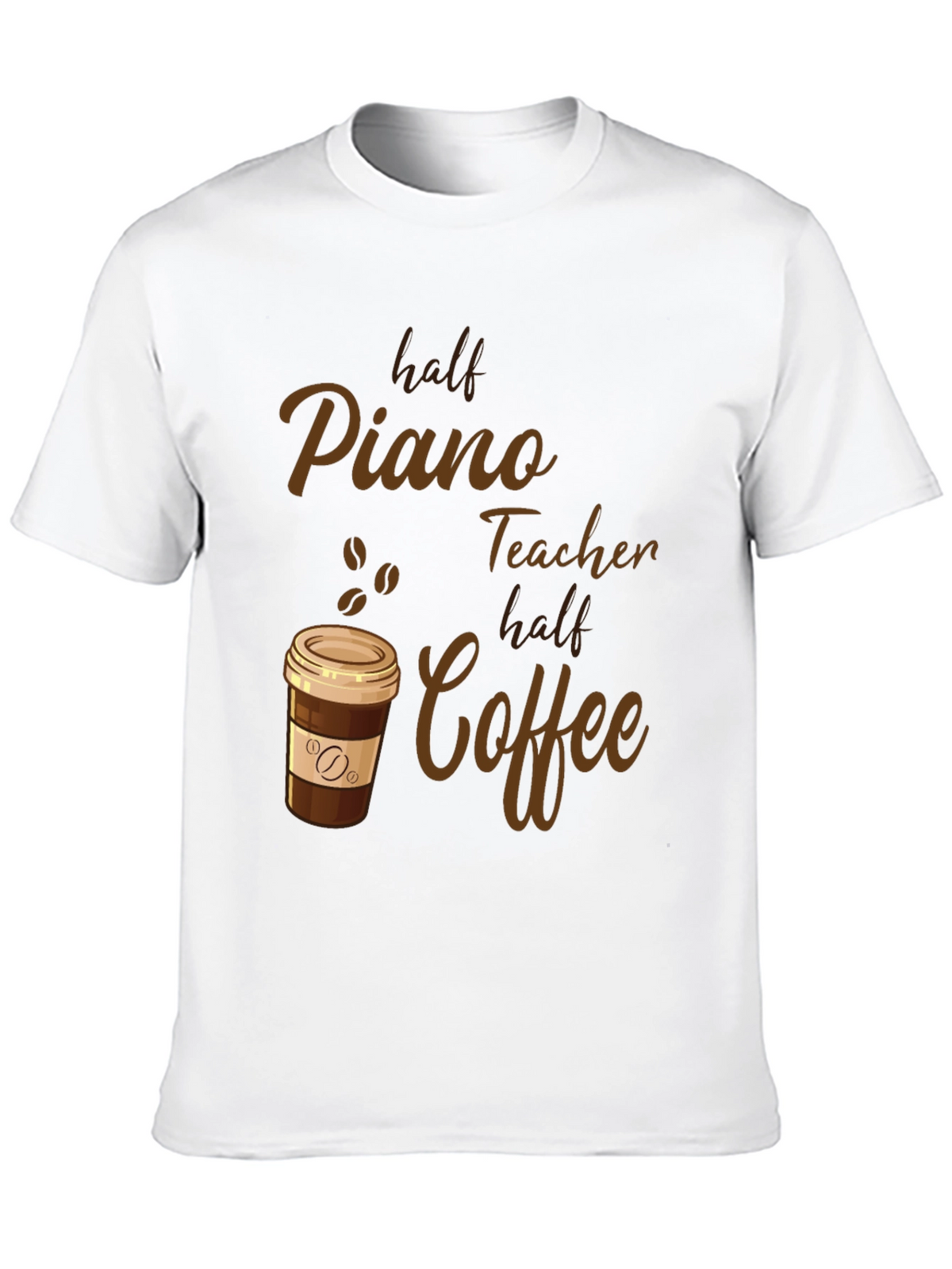 Half Piano Teacher Half Coffee Graphic Tee