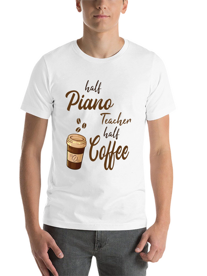 Half Piano Teacher Half Coffee Graphic Tee