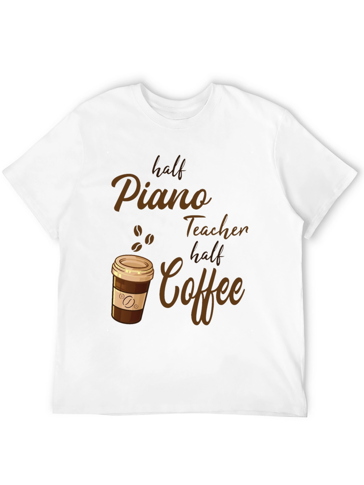Half Piano Teacher Half Coffee Graphic Tee
