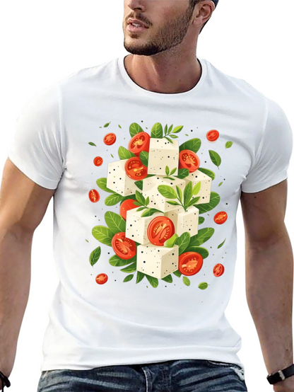 Feta & Tomato T-Shirt - Black Cotton Tee