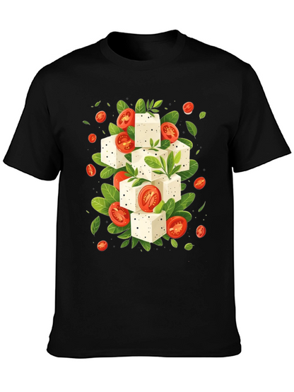 Feta & Tomato T-Shirt - Black Cotton Tee