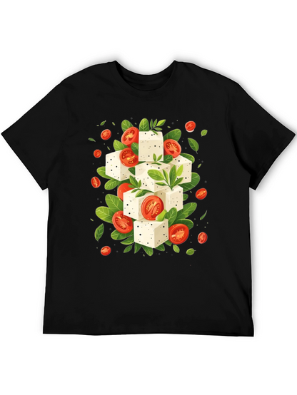 Feta & Tomato T-Shirt - Black Cotton Tee