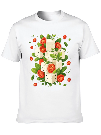 Feta & Tomato T-Shirt - Black Cotton Tee