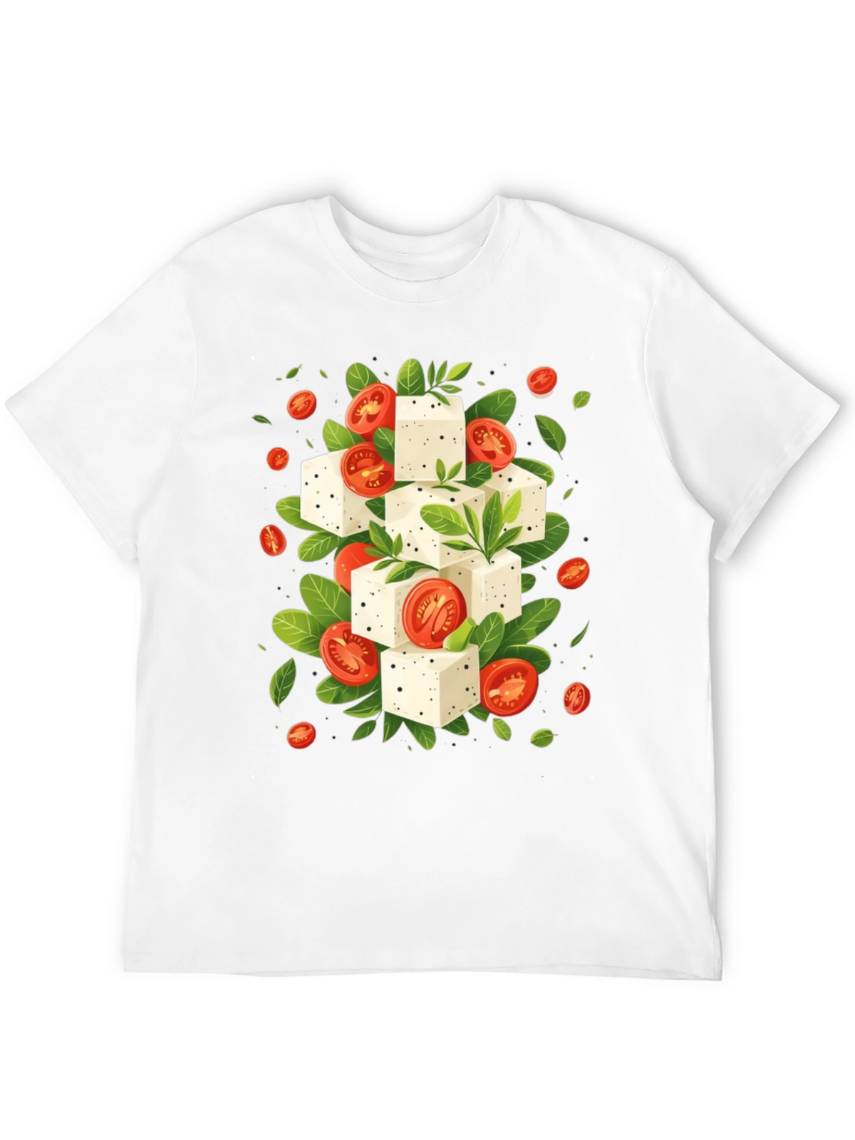 Feta & Tomato T-Shirt - Black Cotton Tee