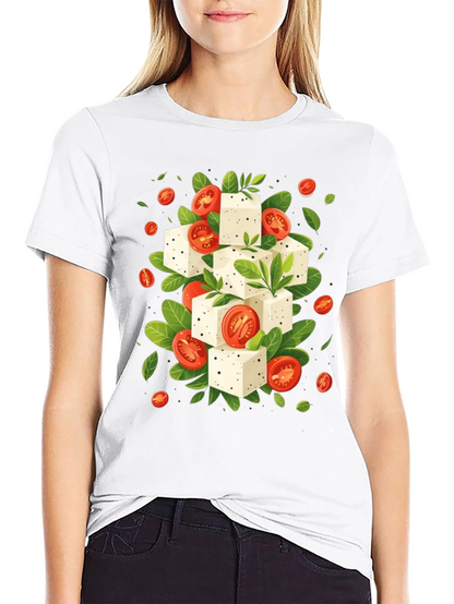 Feta & Tomato T-Shirt - Black Cotton Tee