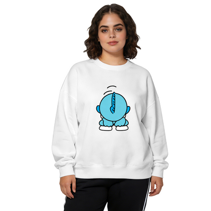 Funny Back?View Blue Smurf Playful Crewneck Sweatshirt