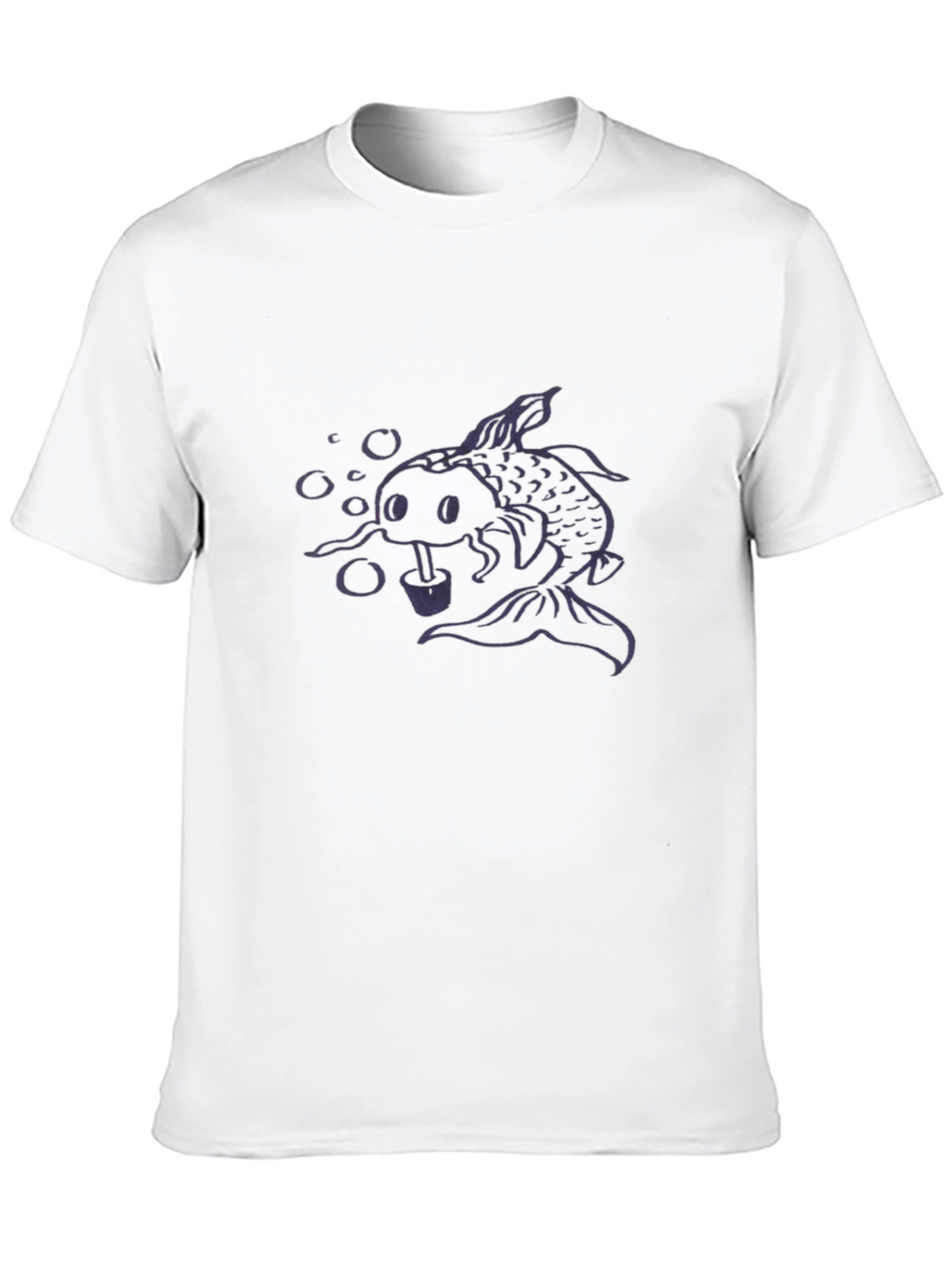 Koi Fish Bubble Tea Graphic Tee - Black