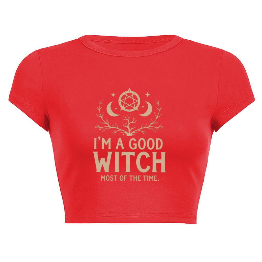 I¡¯m A Good Witch Mystic Moon Pentagram Halloween Crop Top