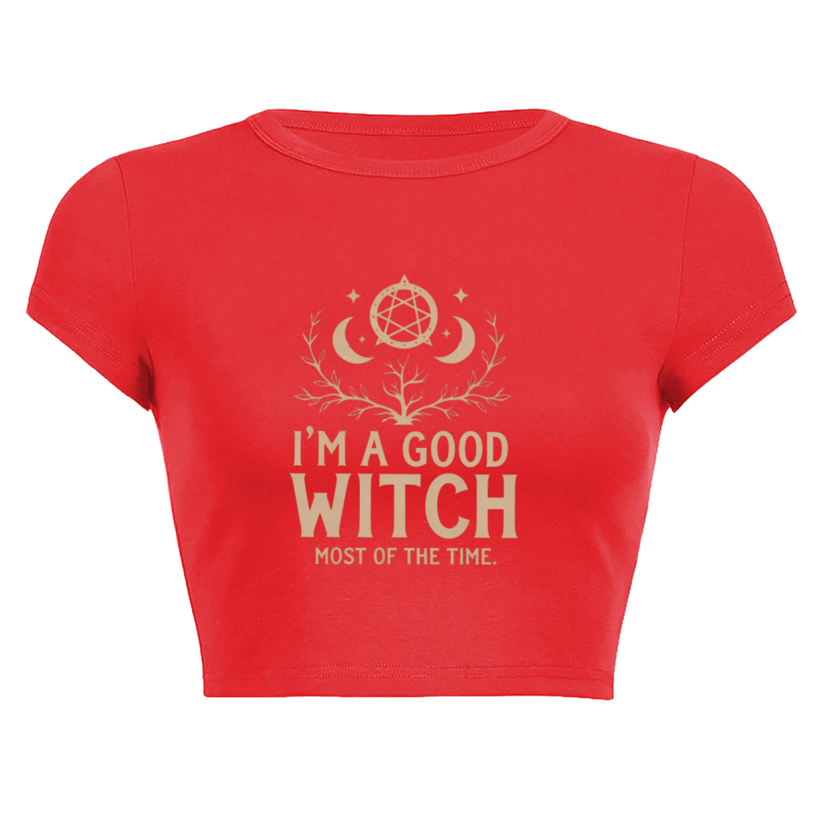 I¡¯m A Good Witch Mystic Moon Pentagram Halloween Crop Top
