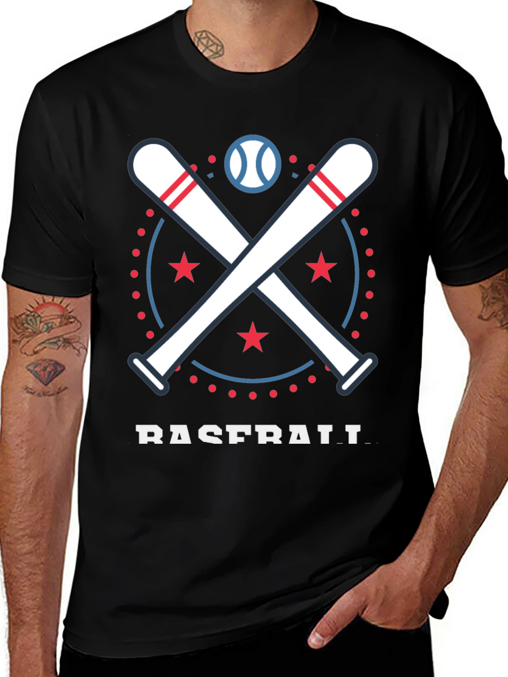 Baseball Bats & Stars Graphic Tee