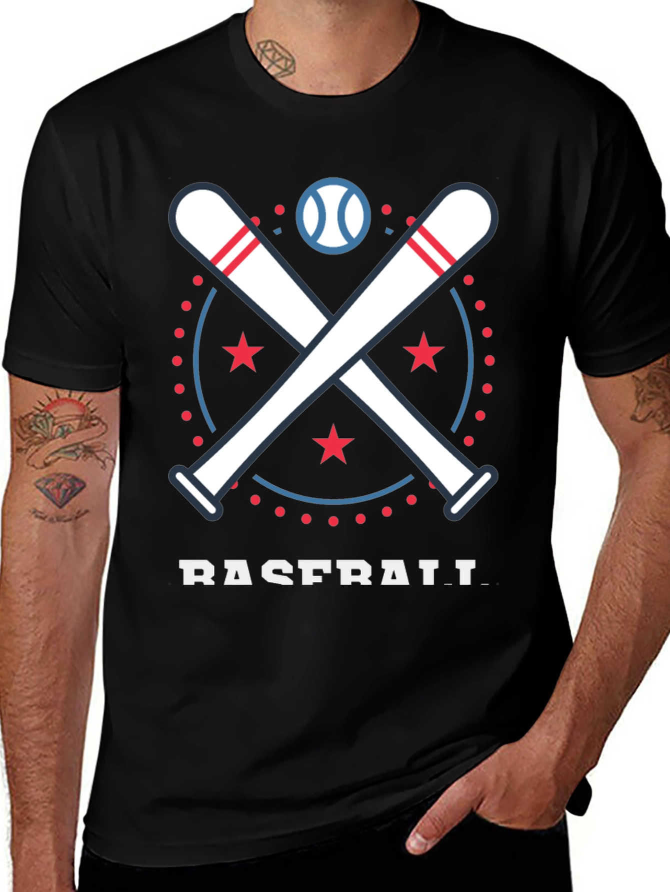 Baseball Bats & Stars Graphic Tee