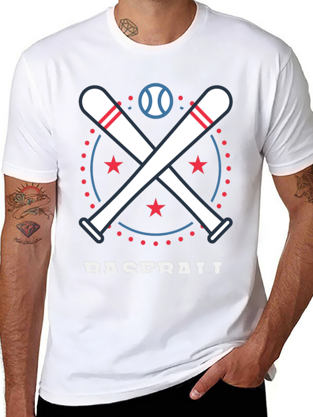 Baseball Bats & Stars Graphic Tee