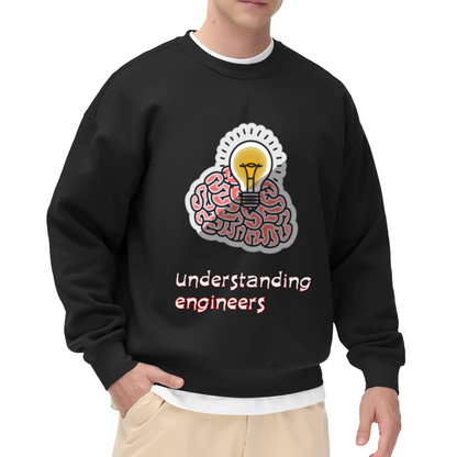 Understanding Engineers Sweatshirt | Brain Lightbulb Graphic Crewneck, Engineer Gift Pullover Top, Funny Tech Profession Present for Engineers
