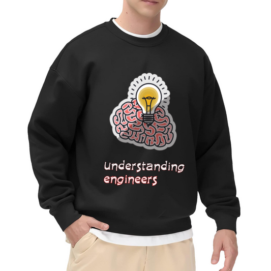 Understanding Engineers Sweatshirt | Brain Lightbulb Graphic Crewneck, Engineer Gift Pullover Top, Funny Tech Profession Present for Engineers