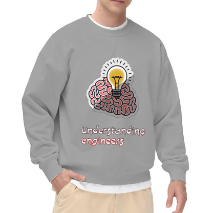 Understanding Engineers Sweatshirt | Brain Lightbulb Graphic Crewneck, Engineer Gift Pullover Top, Funny Tech Profession Present for Engineers