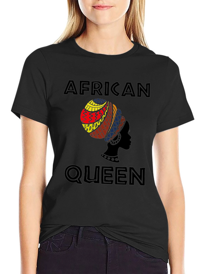 African Queen Graphic Tee - Stylish Black T-Shirt