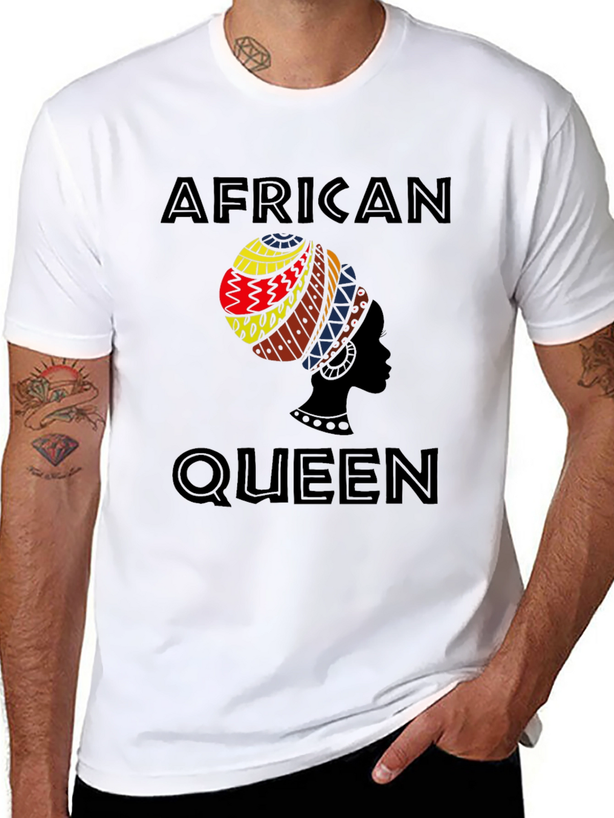 African Queen Graphic Tee - Stylish Black T-Shirt