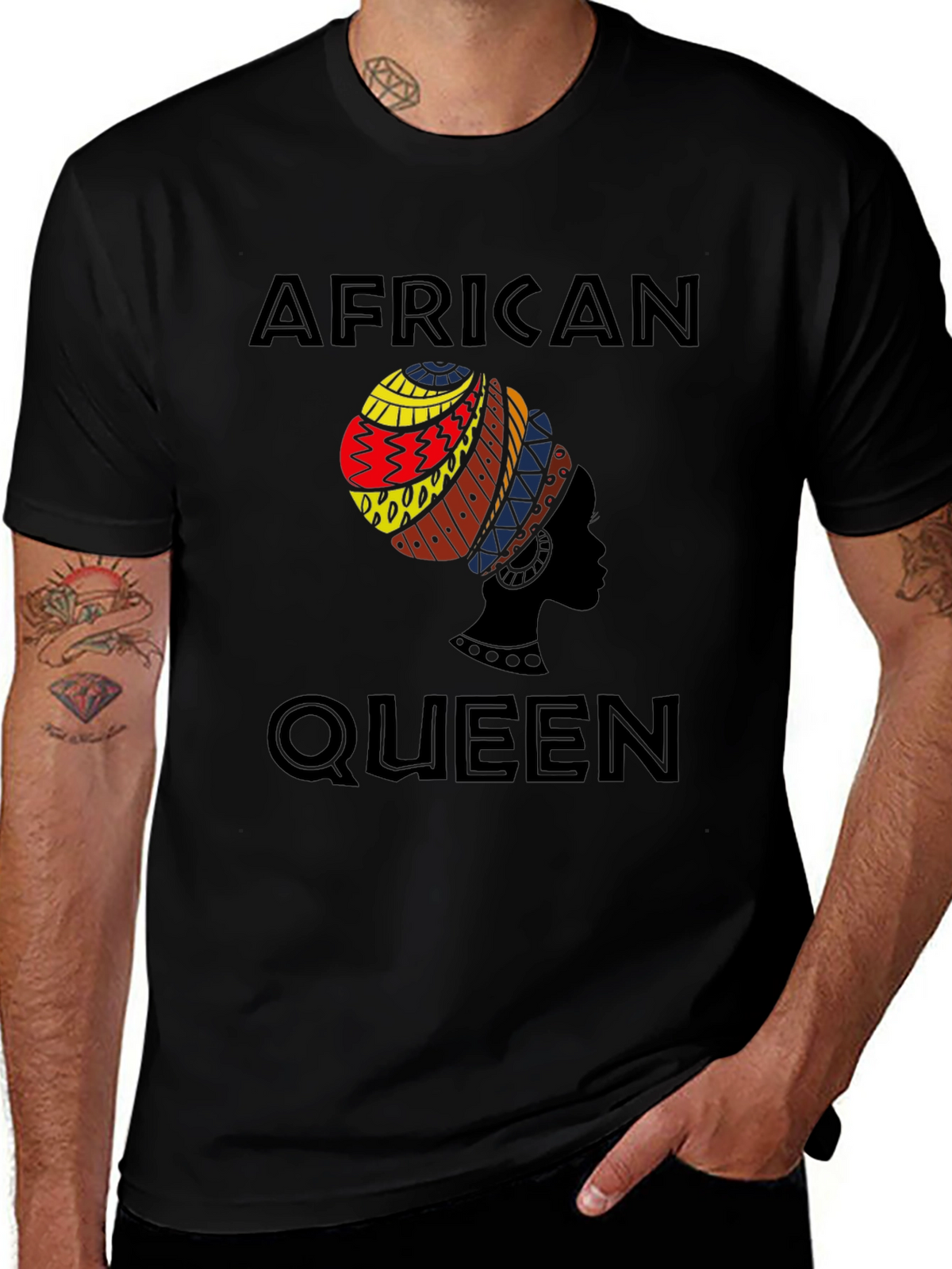 African Queen Graphic Tee - Stylish Black T-Shirt