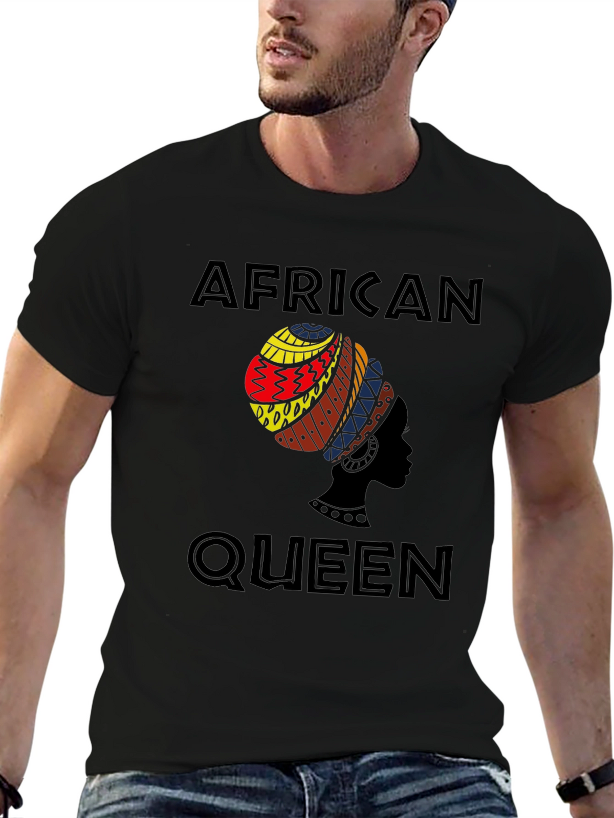 African Queen Graphic Tee - Stylish Black T-Shirt
