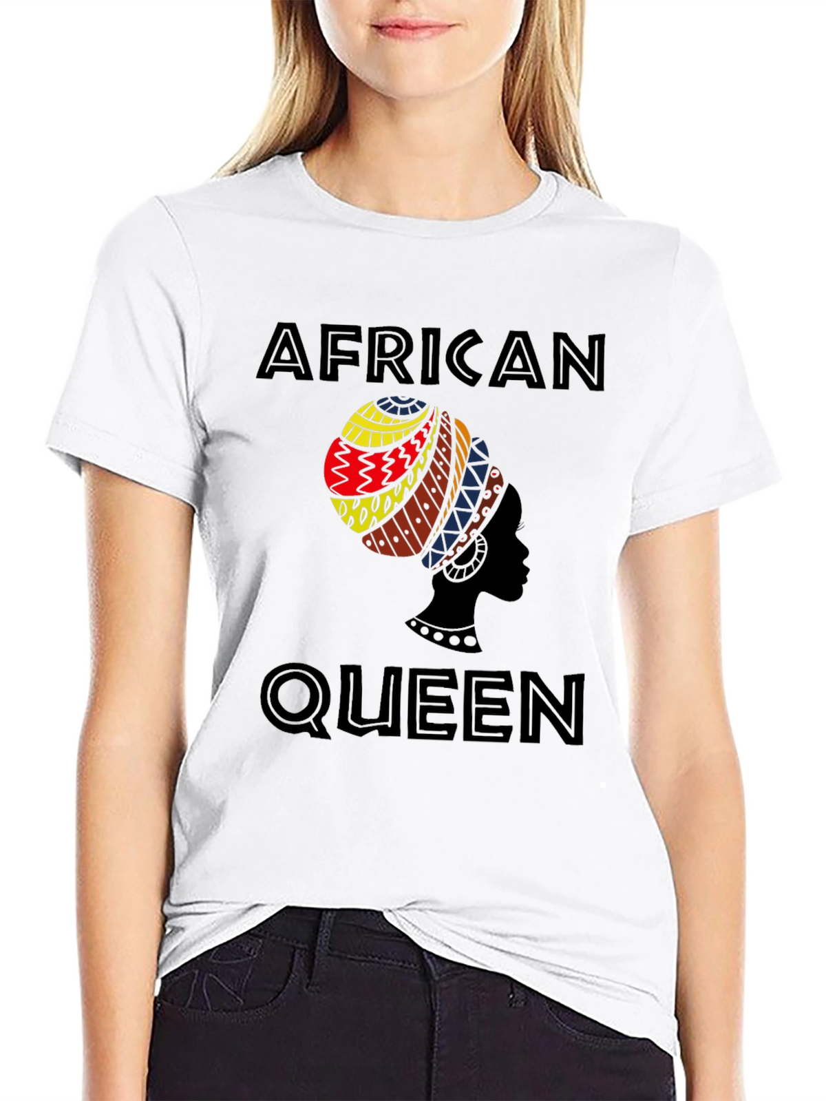 African Queen Graphic Tee - Stylish Black T-Shirt