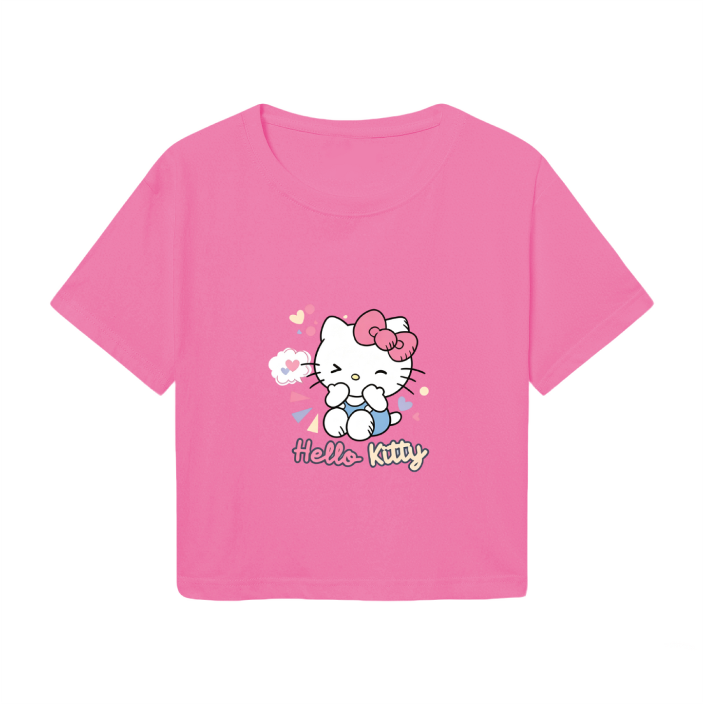 Sweet Wink Hello Kitty Heart Accent Pink Cropped Top