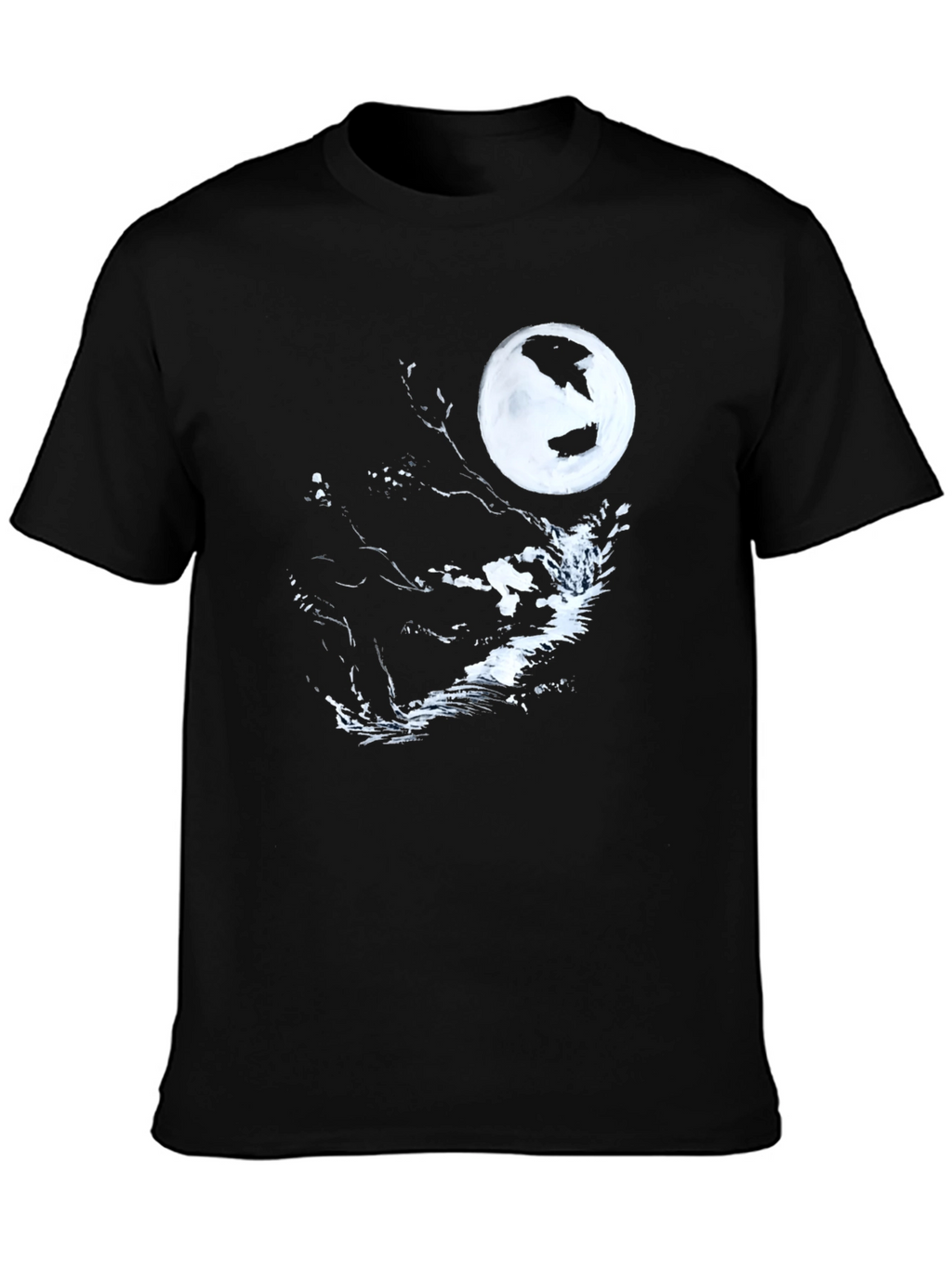 Black Moonlit Graphic Tee - Stylish Mens Shirt