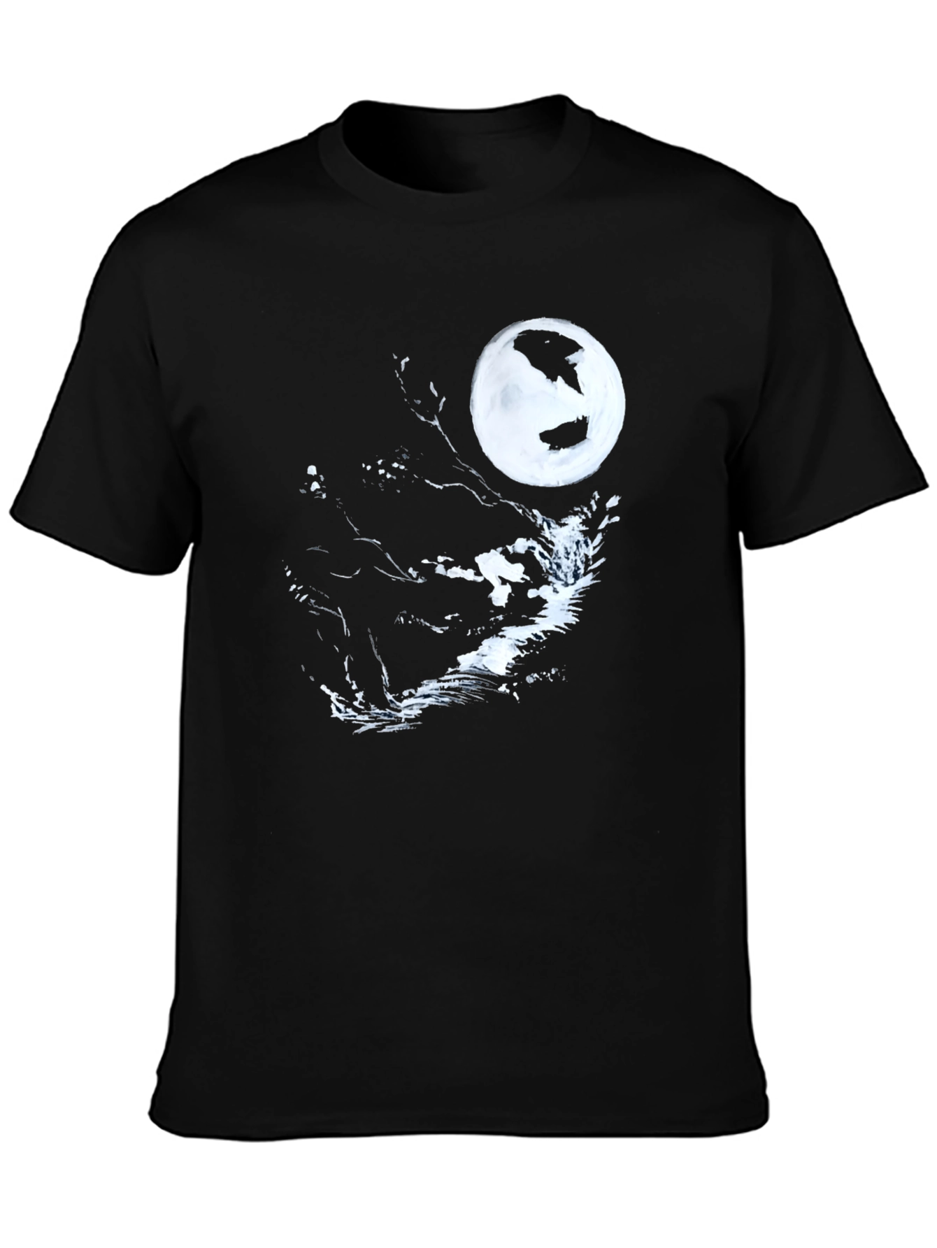 Black Moonlit Graphic Tee - Stylish Mens Shirt