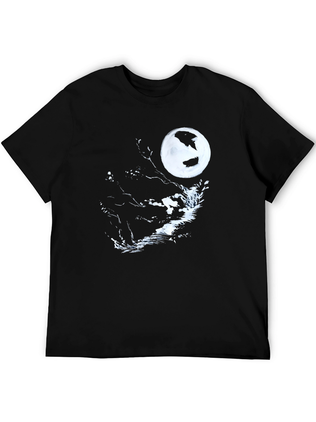 Black Moonlit Graphic Tee - Stylish Mens Shirt