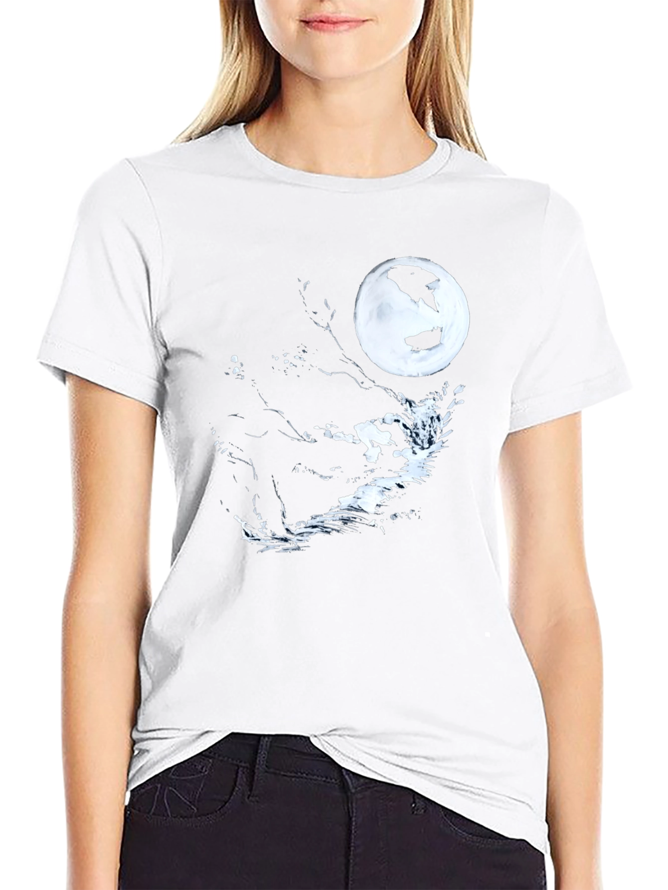 Black Moonlit Graphic Tee - Stylish Mens Shirt
