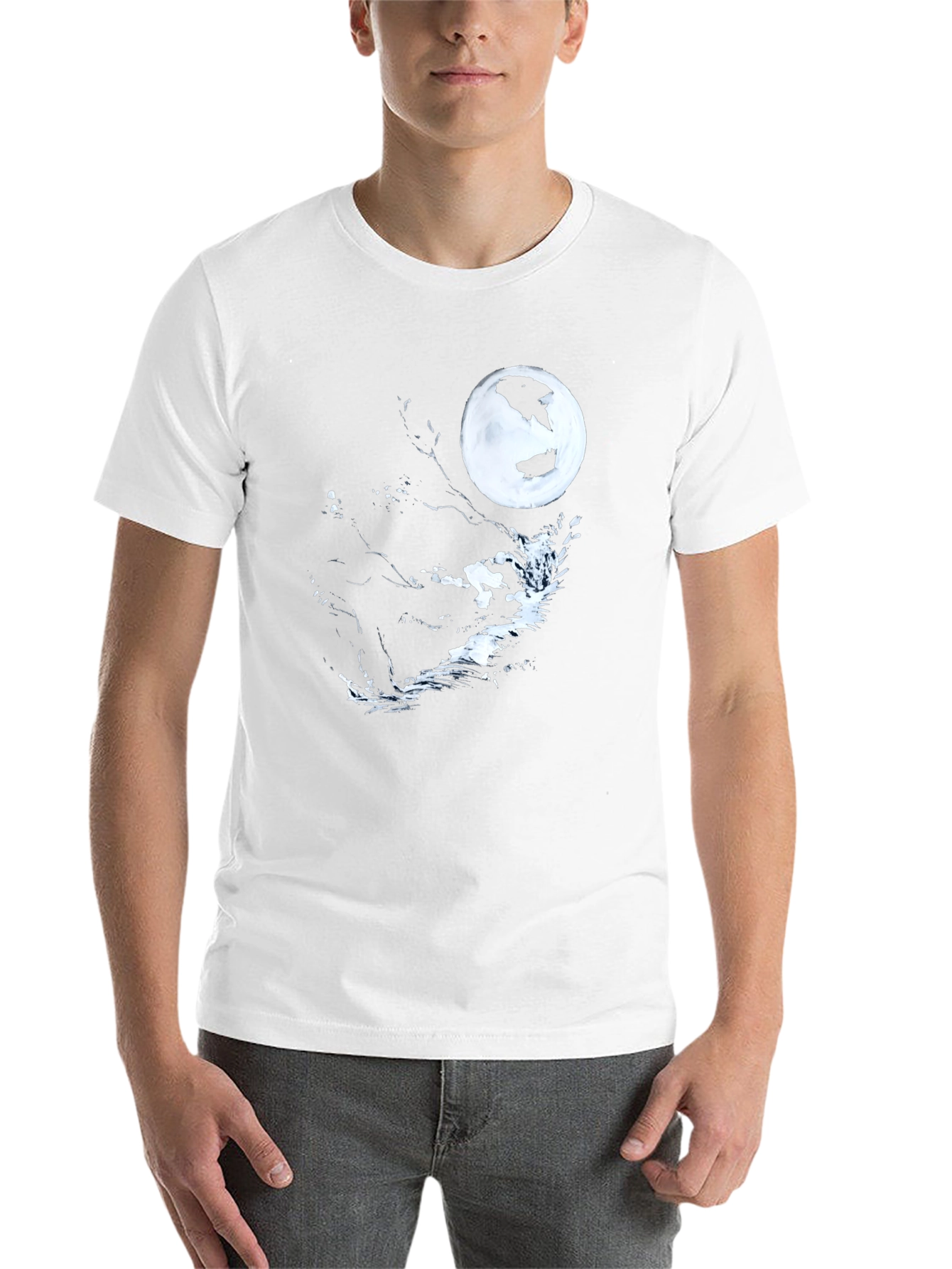 Black Moonlit Graphic Tee - Stylish Mens Shirt