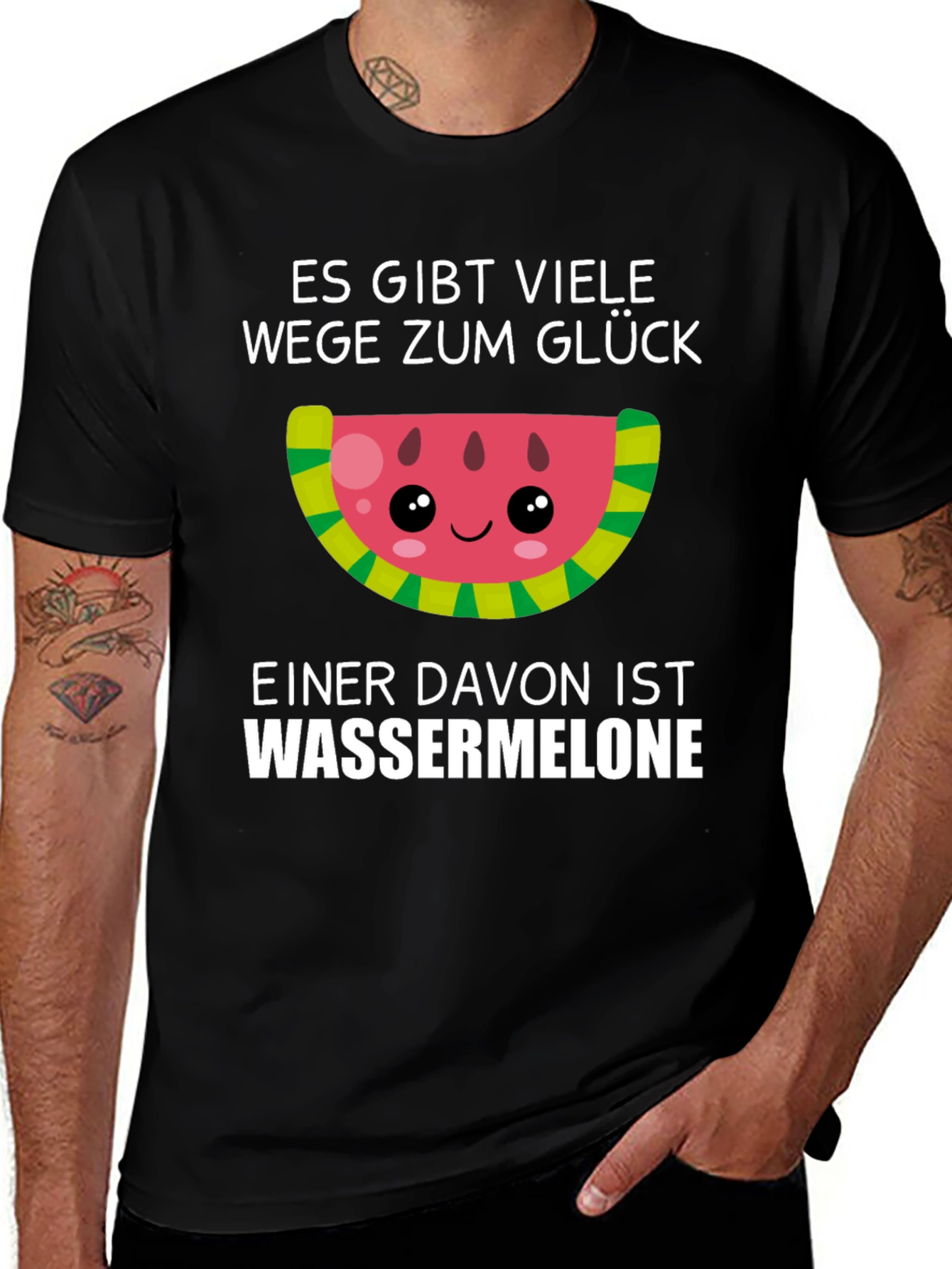 Funny Watermelon Glück T-Shirt - German Saying