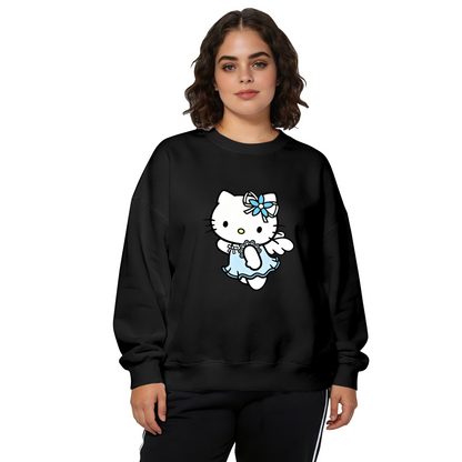 Angel Style Blue?Dress Hello Kitty Crewneck Sweatshirt