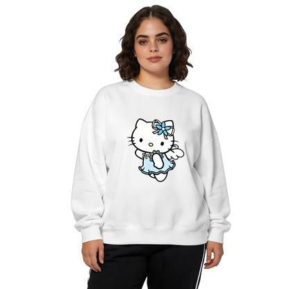 Angel Style Blue?Dress Hello Kitty Crewneck Sweatshirt