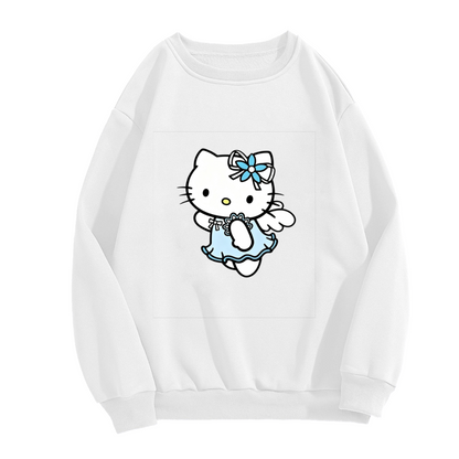 Angel Style Blue?Dress Hello Kitty Crewneck Sweatshirt