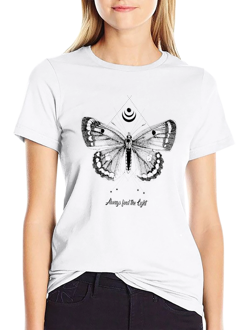 Skull Butterfly Graphic T-Shirt - Always Find The Light