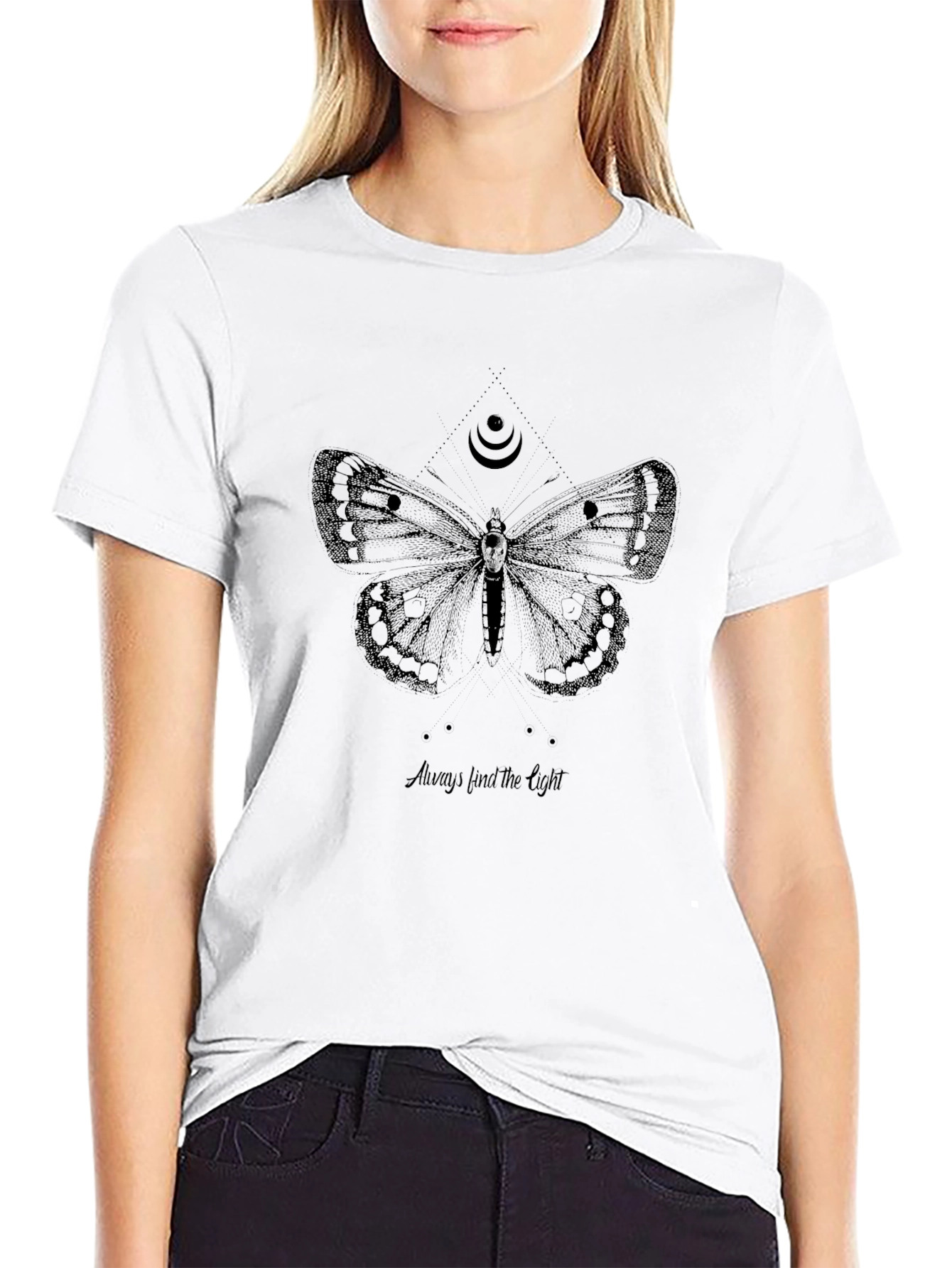 Skull Butterfly Graphic T-Shirt - Always Find The Light