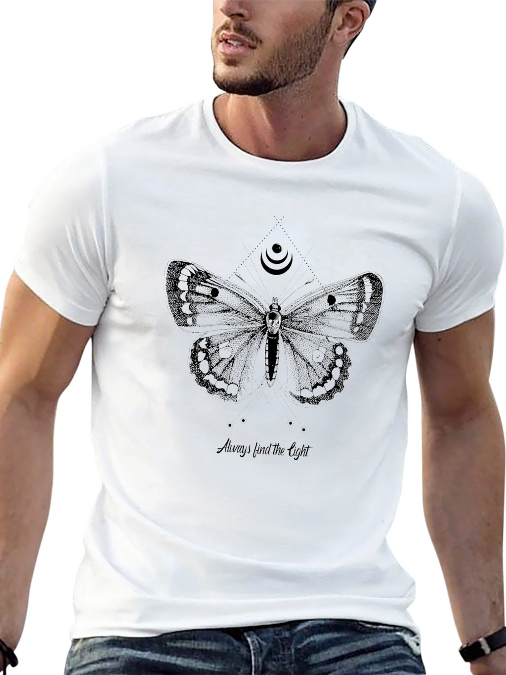 Skull Butterfly Graphic T-Shirt - Always Find The Light