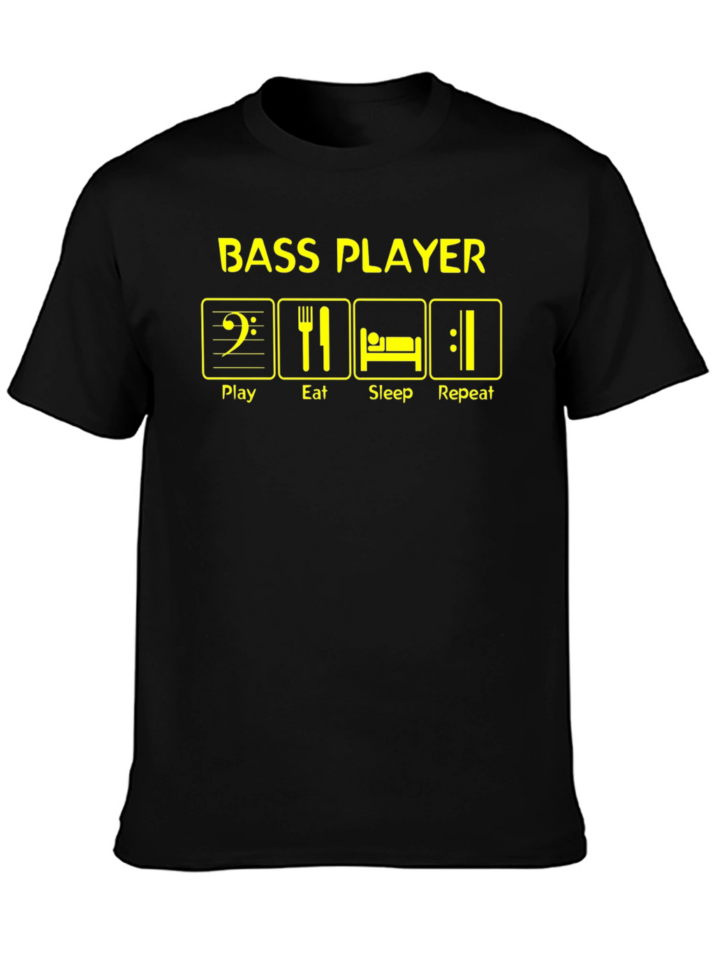Bass Player Play Eat Sleep Repeat Graphic T-Shirt