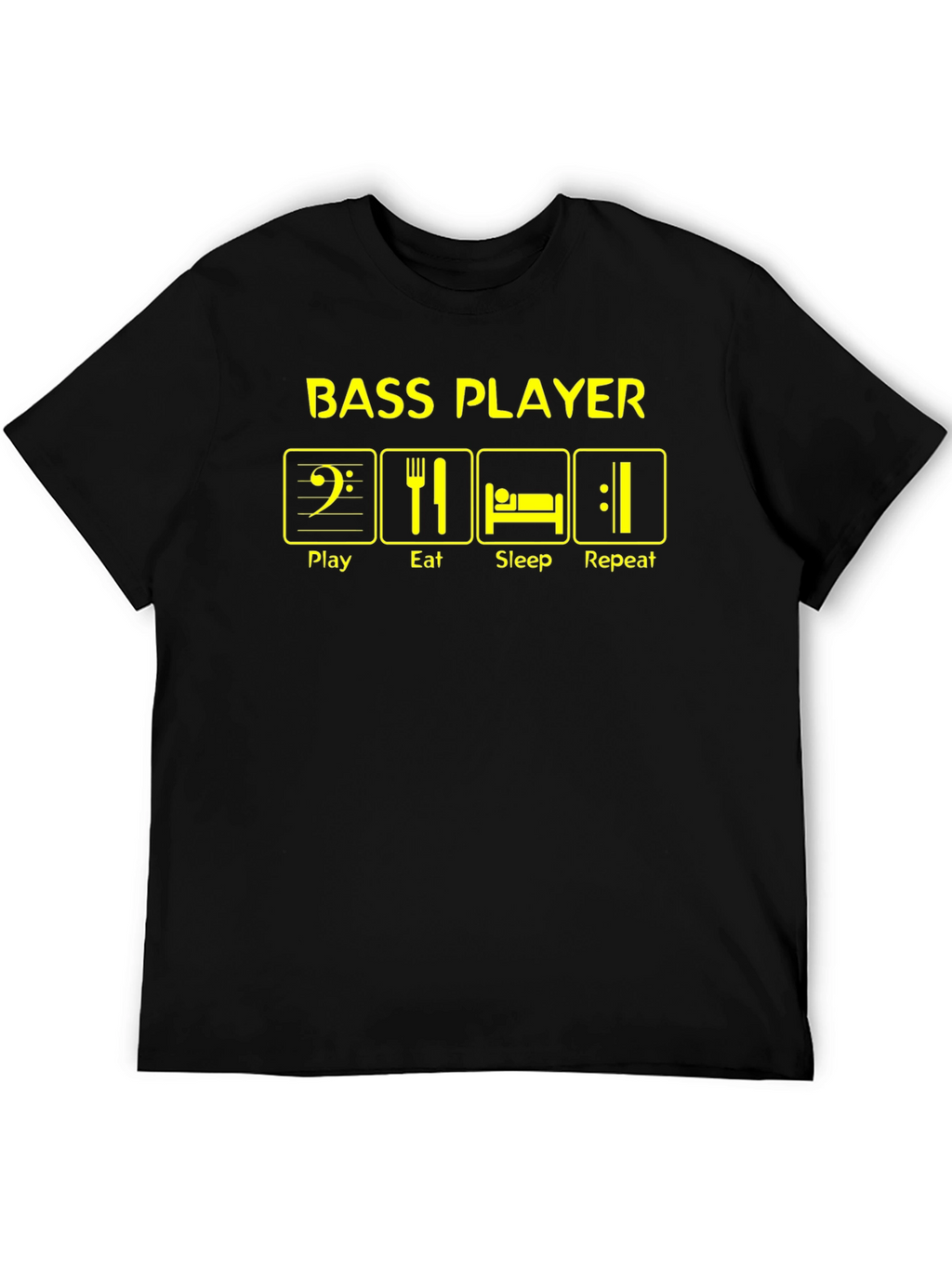 Bass Player Play Eat Sleep Repeat Graphic T-Shirt