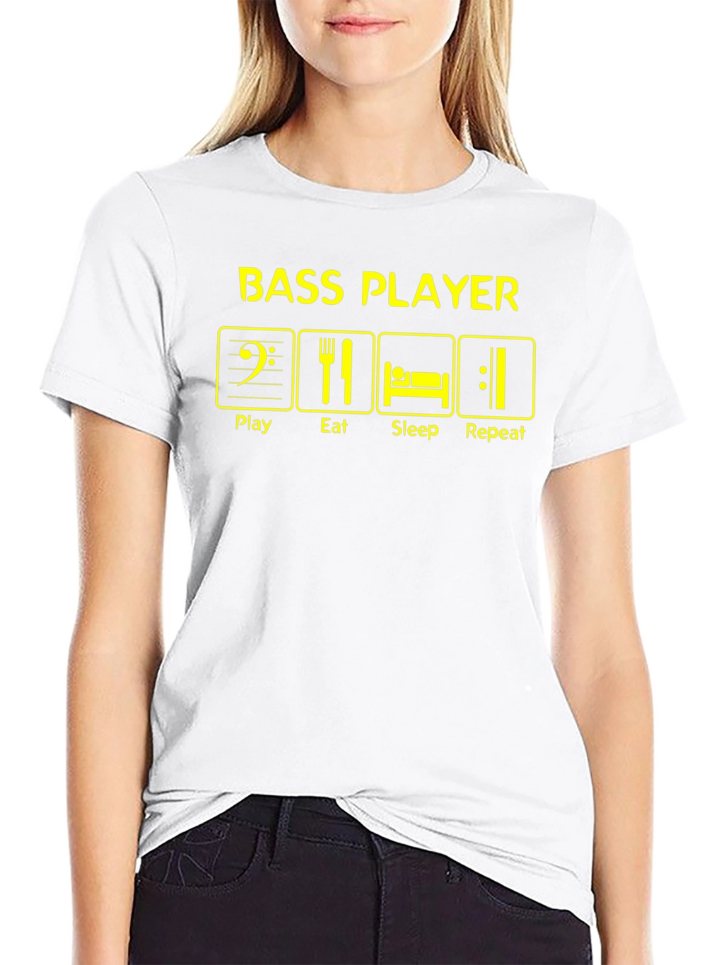 Bass Player Play Eat Sleep Repeat Graphic T-Shirt