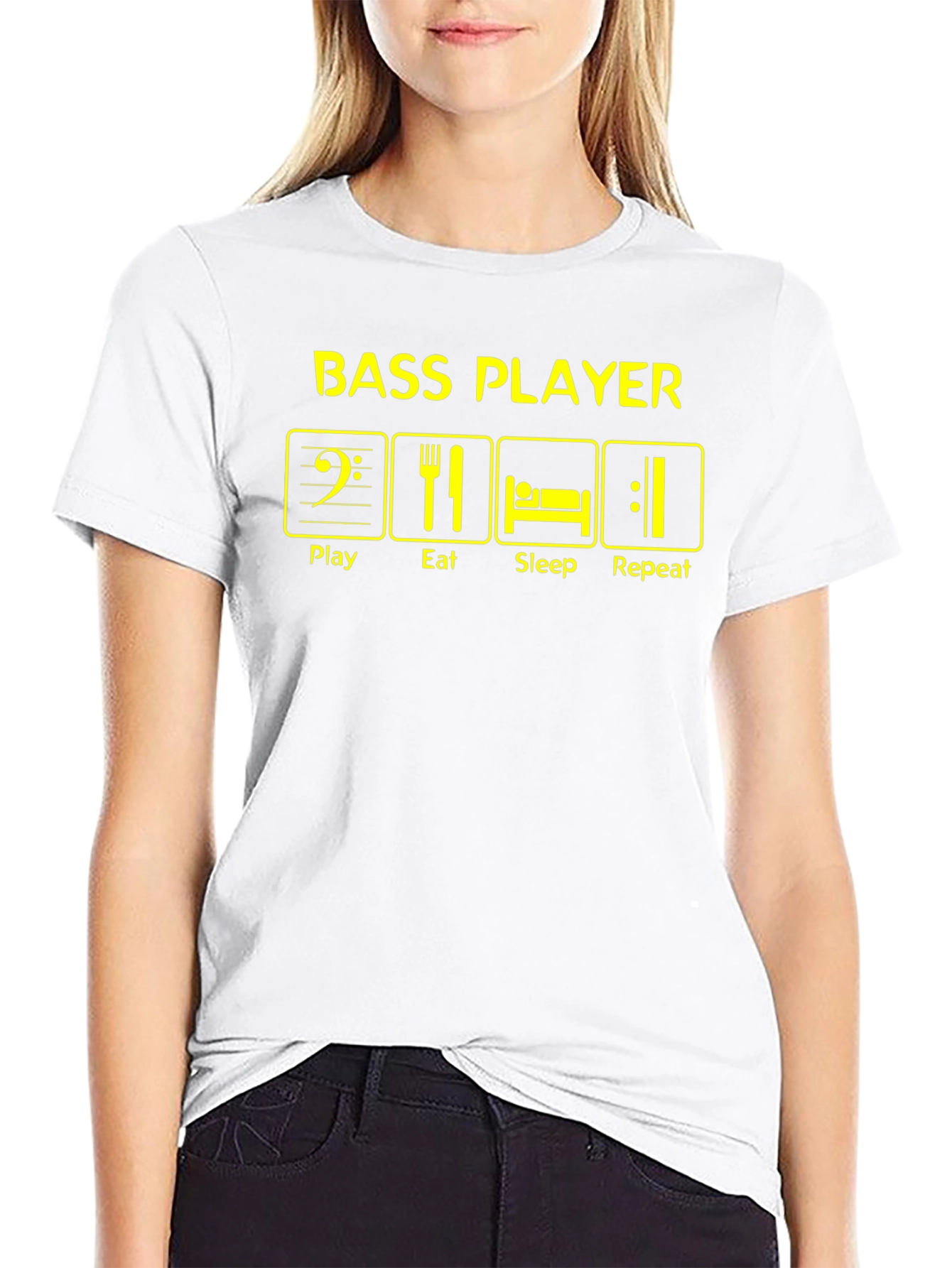 Bass Player Play Eat Sleep Repeat Graphic T-Shirt