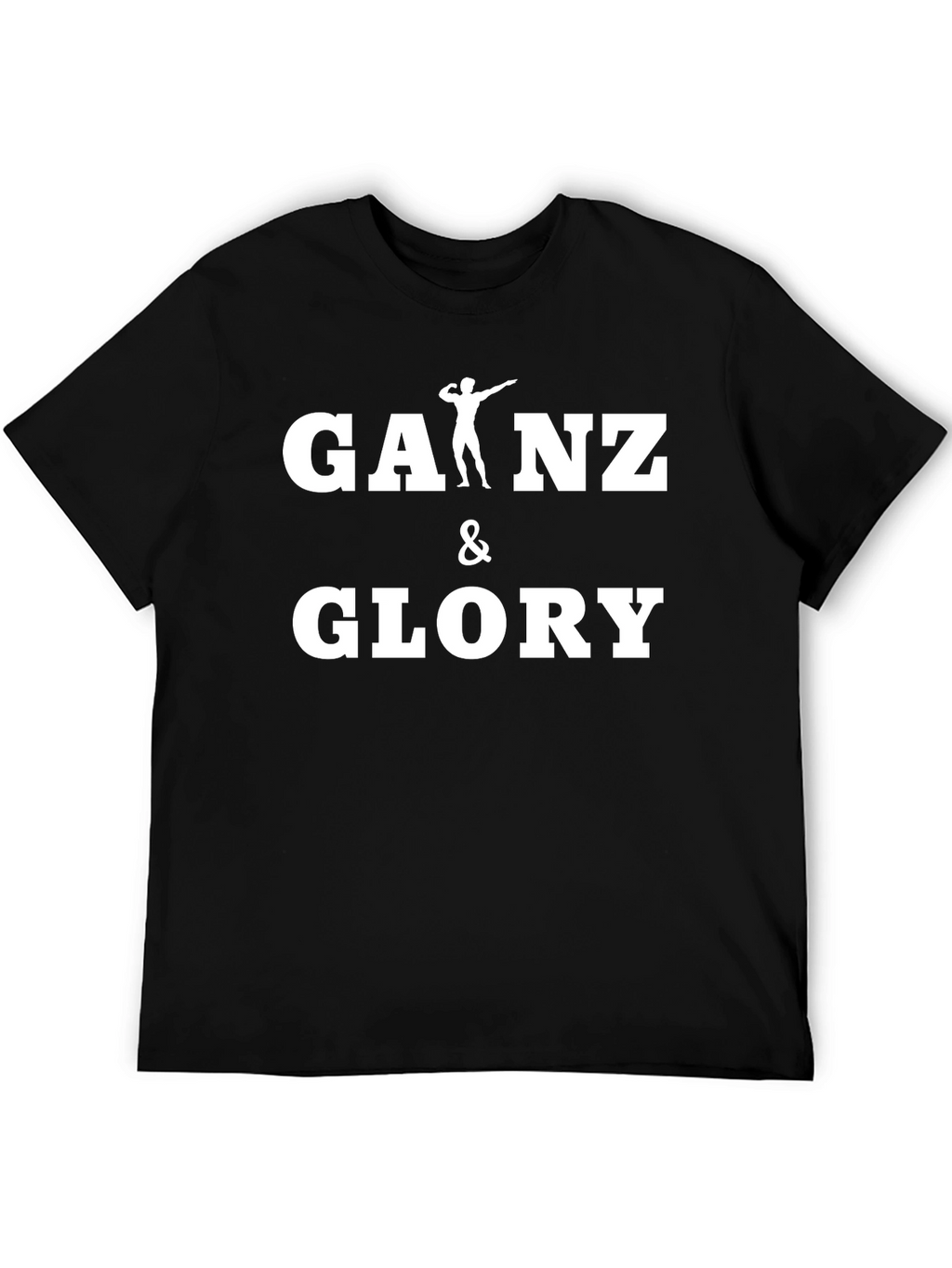 Gains & Glory Black Cotton Gym T-Shirt