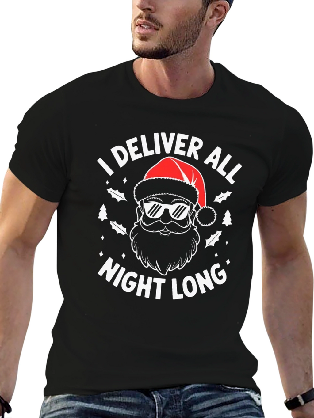 I Deliver All Night Long Christmas Graphic Tee