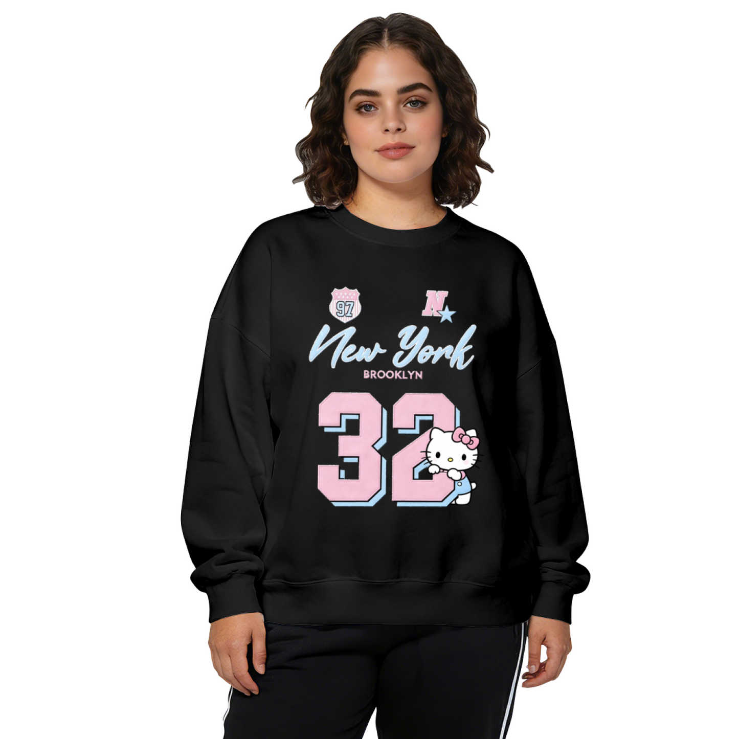 New York Brooklyn 32 Hello Kitty Sporty Crewneck Sweatshirt