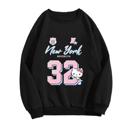 New York Brooklyn 32 Hello Kitty Sporty Crewneck Sweatshirt