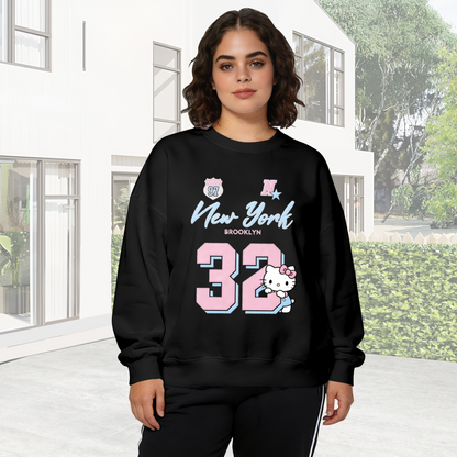 New York Brooklyn 32 Hello Kitty Sporty Crewneck Sweatshirt