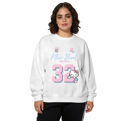 New York Brooklyn 32 Hello Kitty Sporty Crewneck Sweatshirt