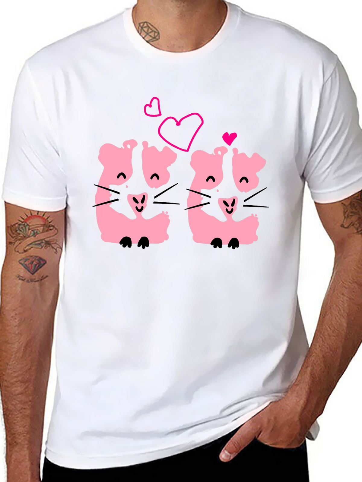 Cute Kawaii Hamsters Love T-Shirt