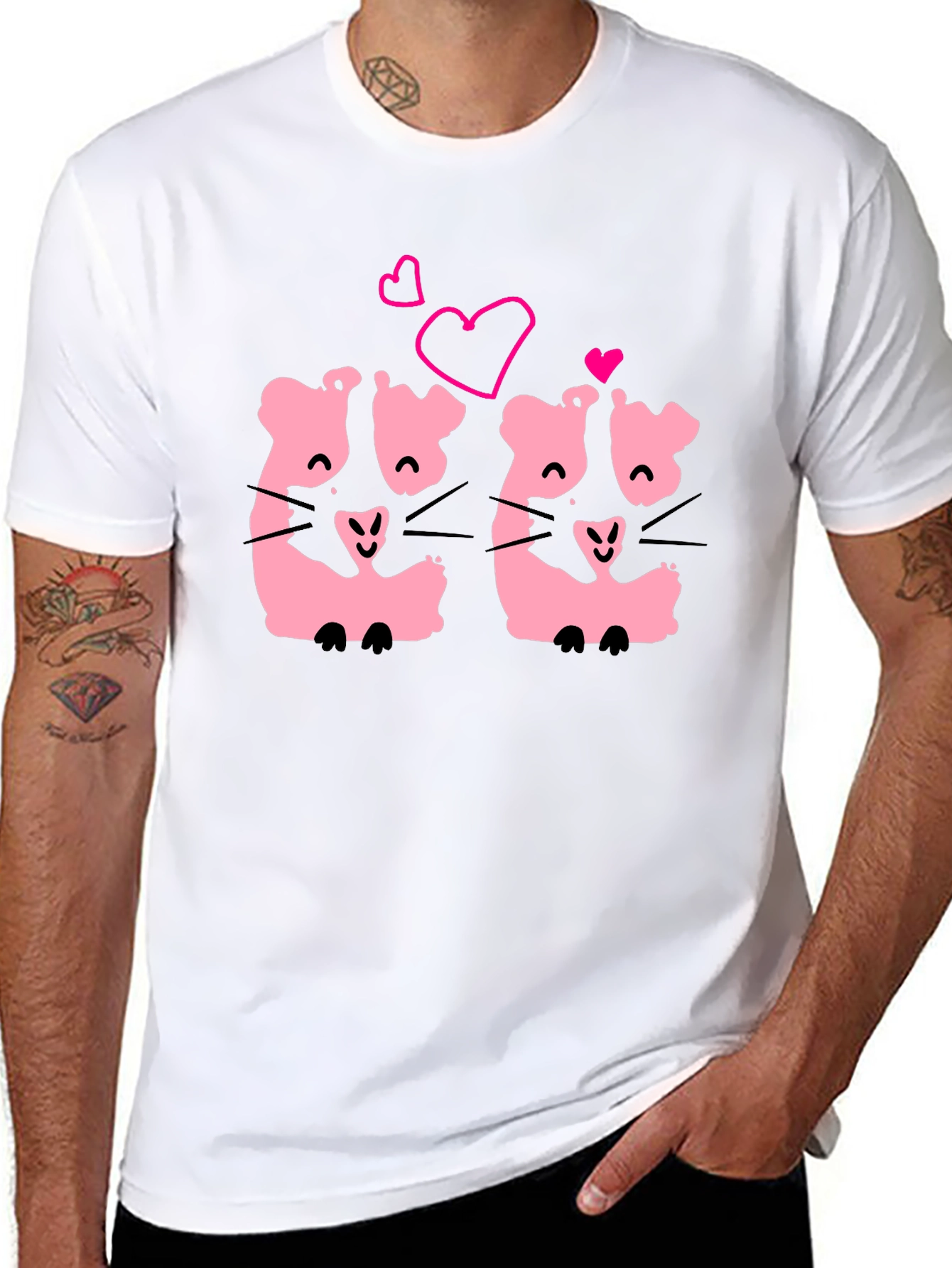 Cute Kawaii Hamsters Love T-Shirt