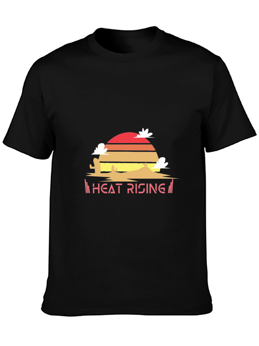 Heat Rising Graphic Tee - Desert Sunset Black T-Shirt